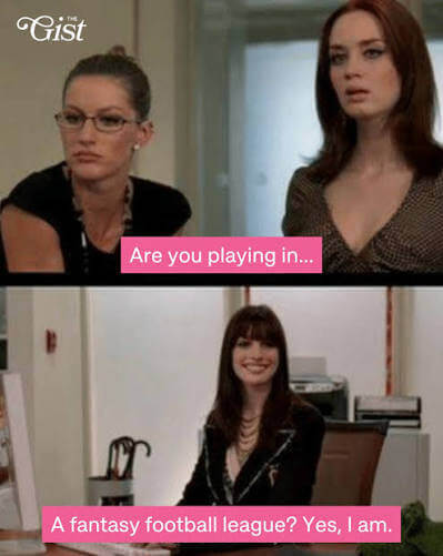 Post about ladies playing in their fantasy league.