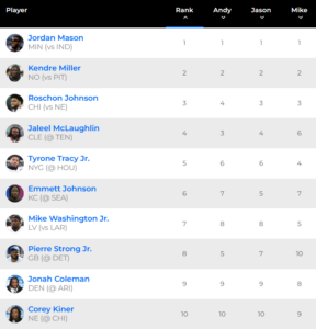 RB waiver rankings